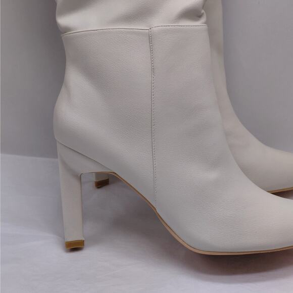 Lulus Womens Size 11 Ivory Olivet Over Knee High Heel Boots Pointed Toe NWT - Picture 2 of 12
